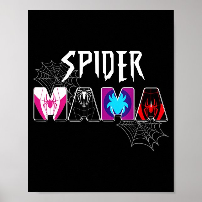 Women spider mama groovy mama mothers day matching poster (Front)
