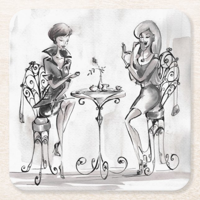 Women Square Paper Coaster (Front)