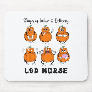 Women Stage Of Labor And Delivery Nurse Halloween  Mouse Pad
