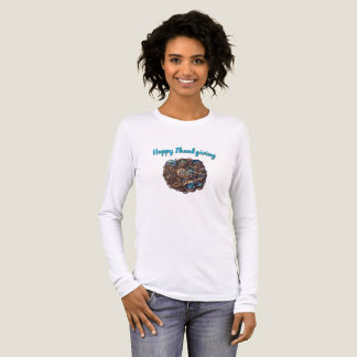 Women Steampunk Happy Thanksgiving Long Sleeve Tee