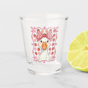 Women Strawberry Goose Summer Bow Shot Glass