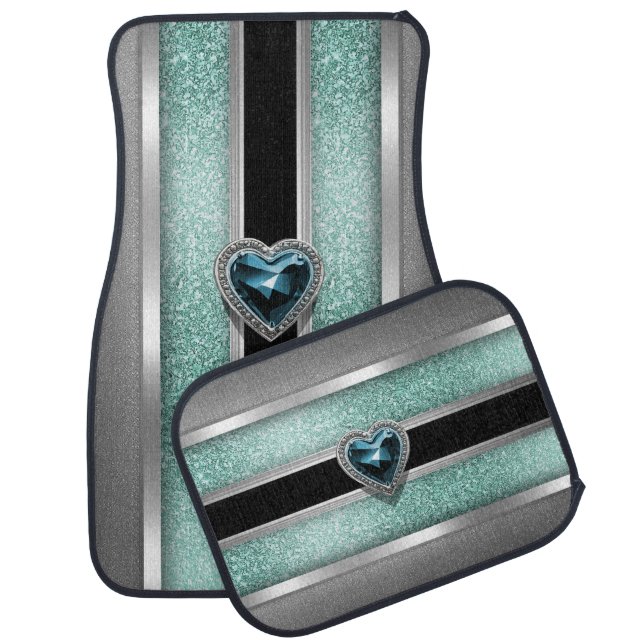  Women, style, glitter, cute, girly, pattern Car Floor Mat (Set)