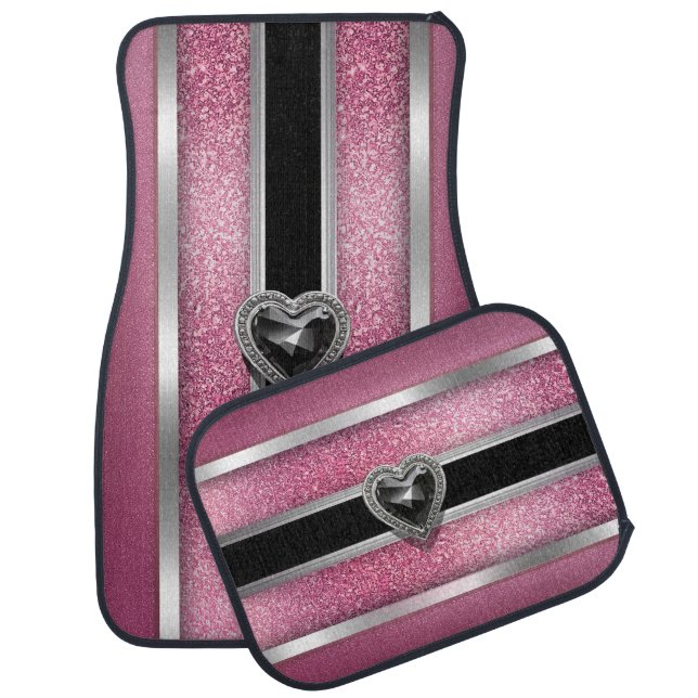  Women, style, glitter, cute, girly, pattern Car Floor Mat (Set)