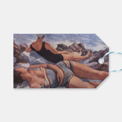 Women Sunbathing on the Beach by Serebriakova Gift Tags