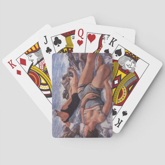 Women Sunbathing on the Beach (by Serebriakova) Poker Cards (Back)