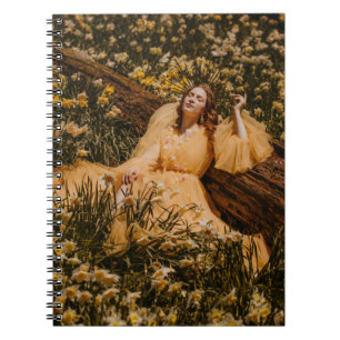 women surrounded by flowers spiral note book