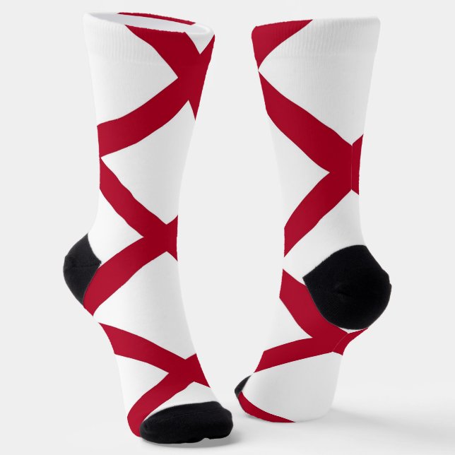 Women sustainable crew socks with flag of Alabama (Angled)