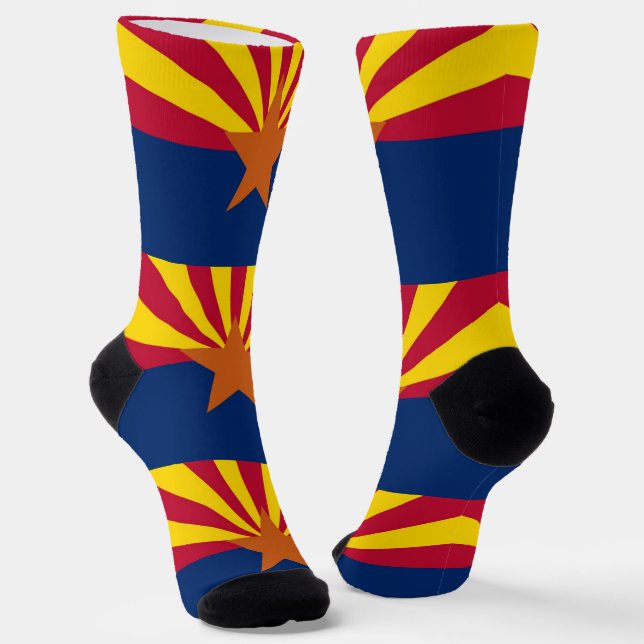 Women sustainable crew socks with flag of Arizona (Angled)