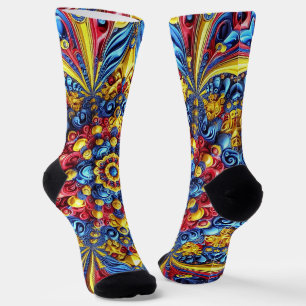 Women sustainable crew socks with Romanian Colors