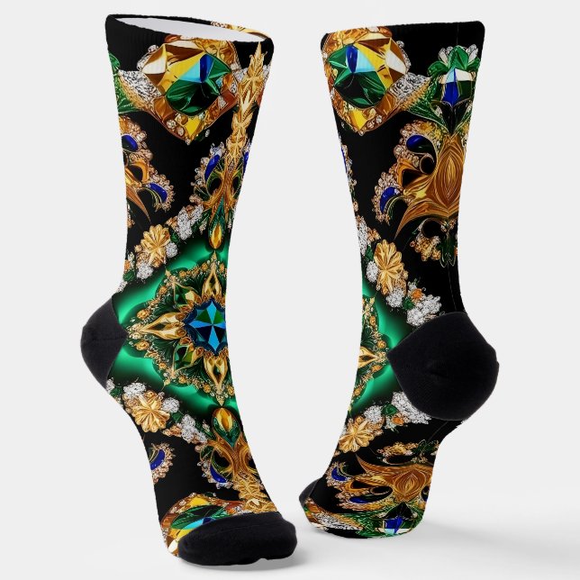 Women sustainable socks with Brazilian Colors (Angled)
