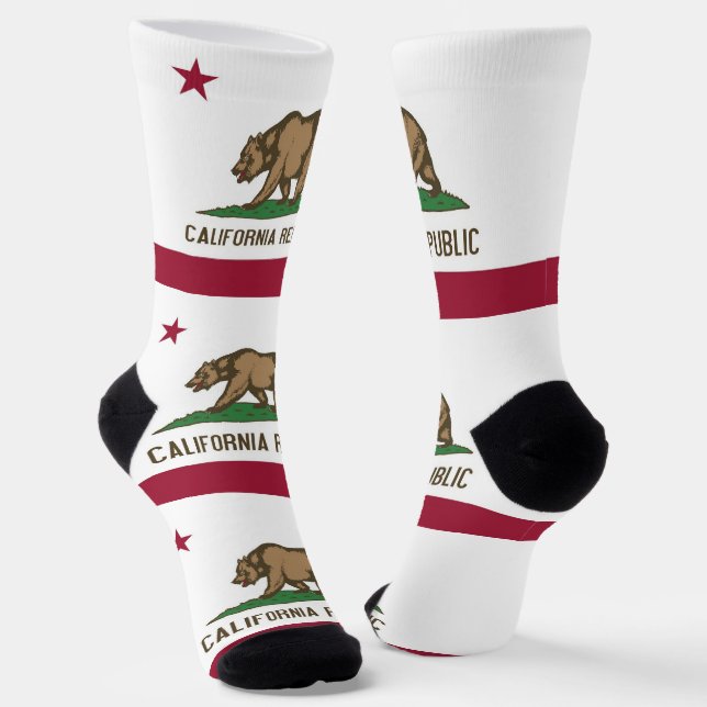 Women sustainable socks with flag of California (Angled)