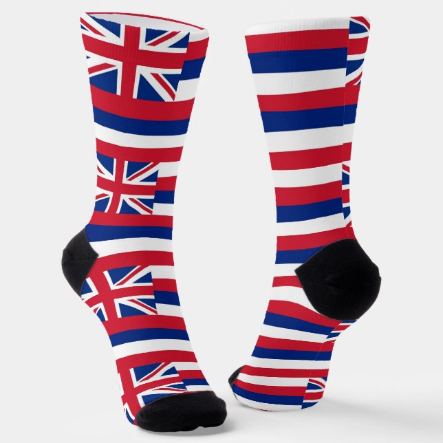 Women sustainable socks with flag of Hawaii (Angled)