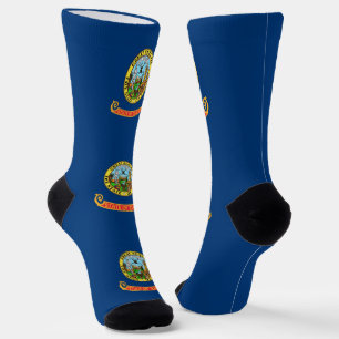 Women sustainable socks with flag of Idaho