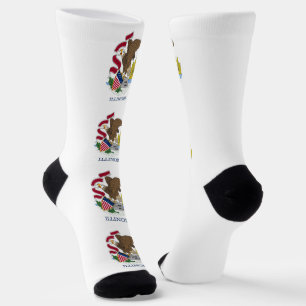 Women sustainable socks with flag of Illinois