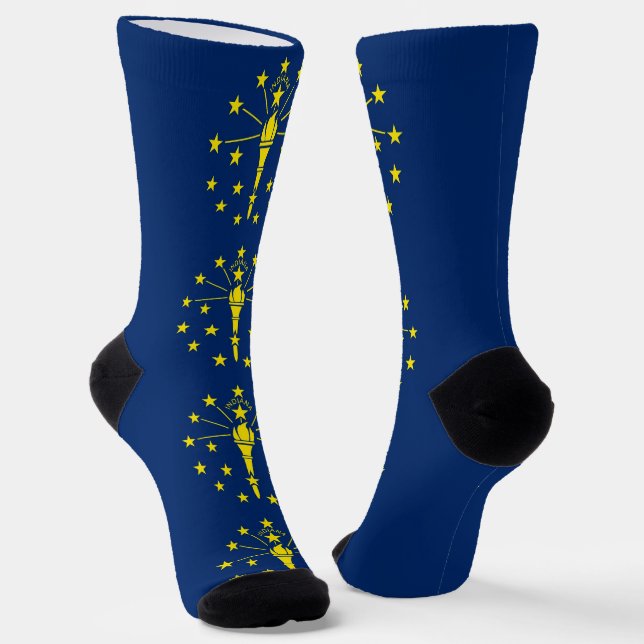 Women sustainable socks with flag of Indiana (Angled)