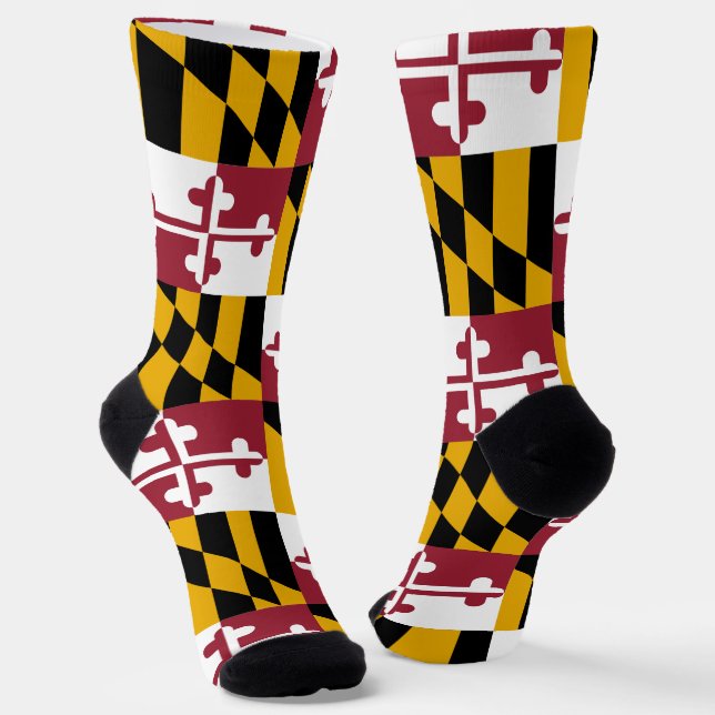 Women sustainable socks with flag of Maryland (Angled)
