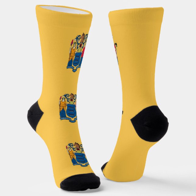 Women sustainable socks with flag of New Jersey (Angled)