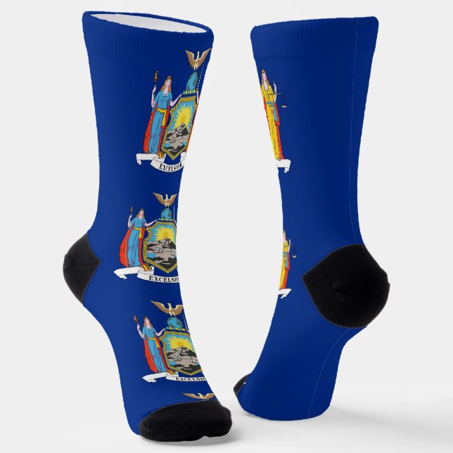 Women sustainable socks with flag of New York (Angled)