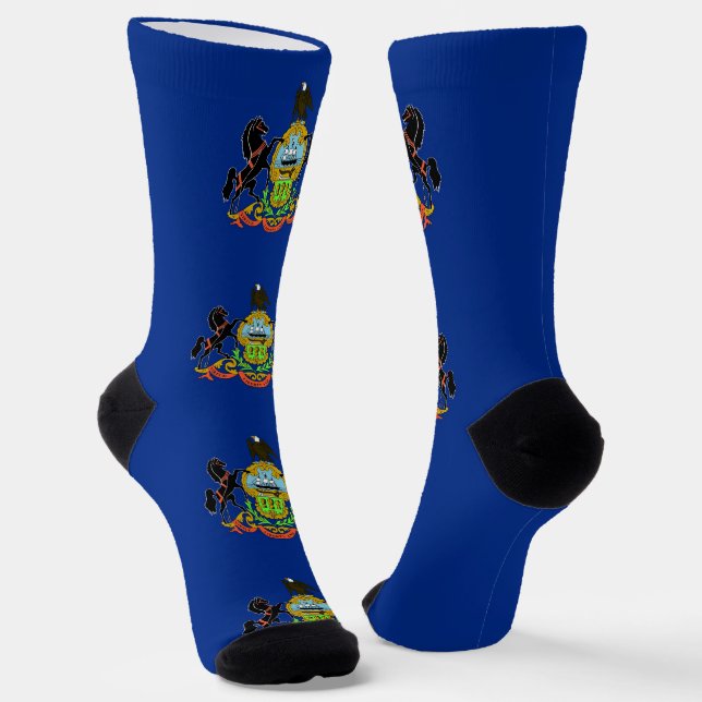 Women sustainable socks with flag of Pennsylvania (Angled)
