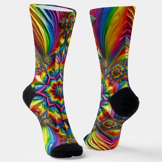 Women sustainable socks with LGBT Colors (Angled)
