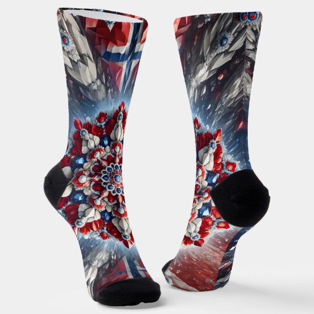 Women sustainable socks with Norwegian Colors (Angled)