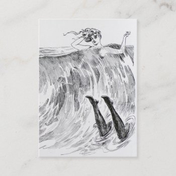 Women Swimming In The Sea - Two Sided Business Card by HistoryinBW at Zazzle