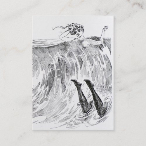 Women Swimming In the Sea - Two Sided Business Card Template