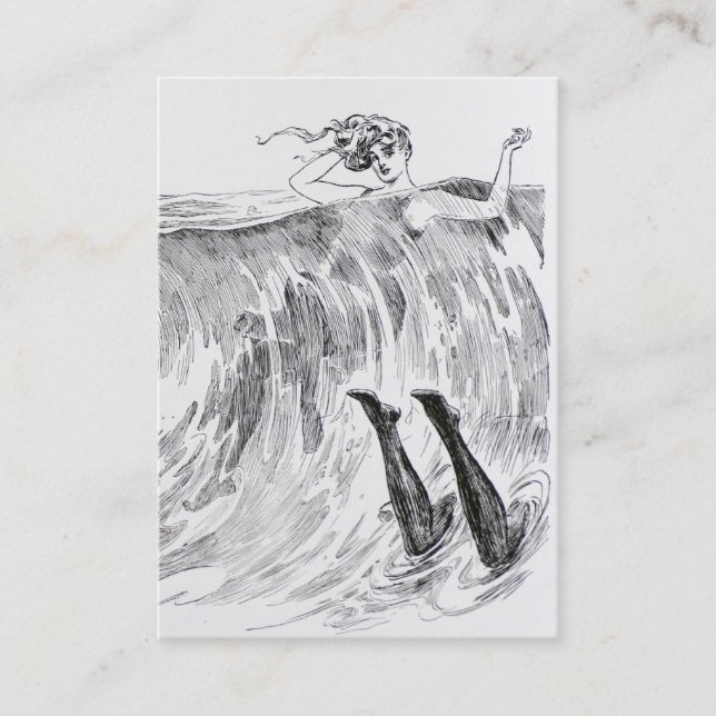 Women Swimming In the Sea - Two Sided Business Card (Front)
