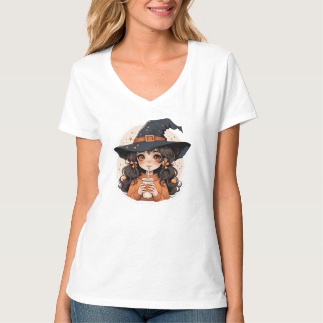 Women T-Shirt |Cozy Autumn Aesthetic Halloween Tee (Front)