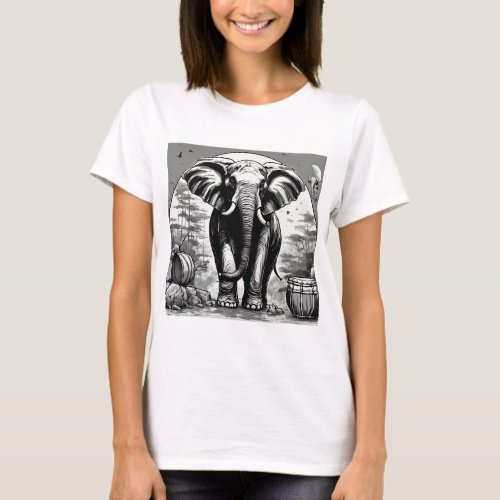 women t shirt elephant print