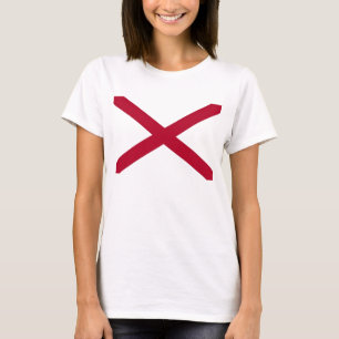 Women T Shirt with Flag of Alabama State