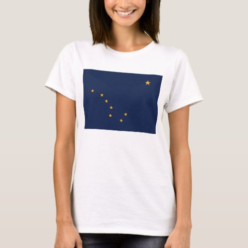 Women T Shirt with Flag of Alaska State