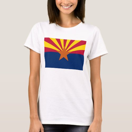Women T Shirt with Flag of Arizona State