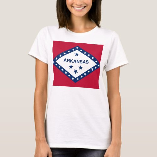 Women T Shirt with Flag of Arkansas State