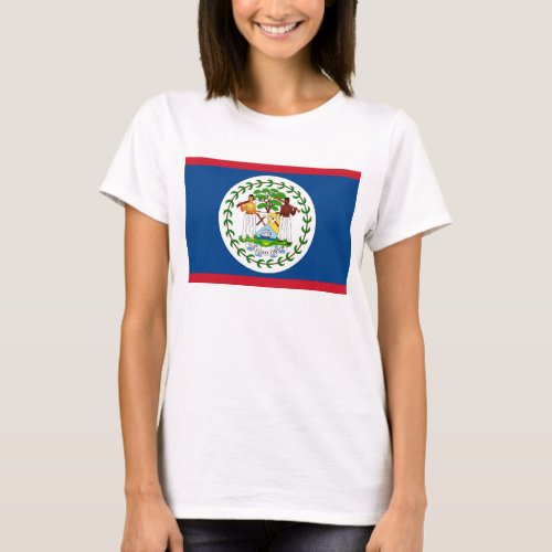 Women T Shirt with Flag of Belize