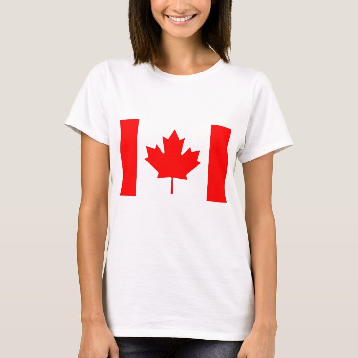 Women T Shirt with Flag of Canada | Zazzle