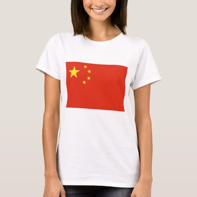 Women T Shirt with Flag of China (Front)
