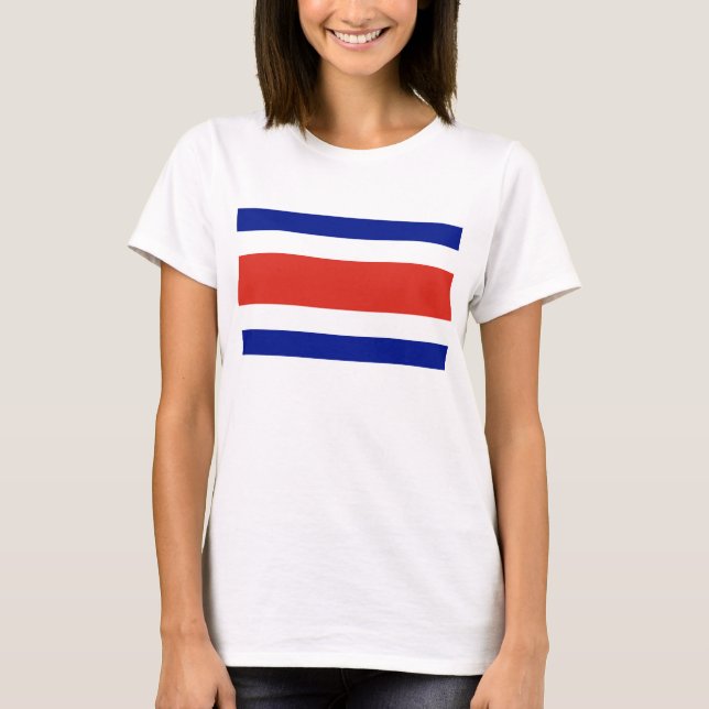 Women T Shirt with Flag of Costa Rica (Front)