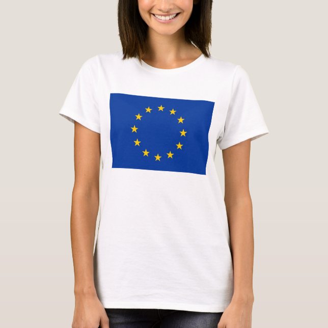 Women T Shirt with Flag of European Union (Front)