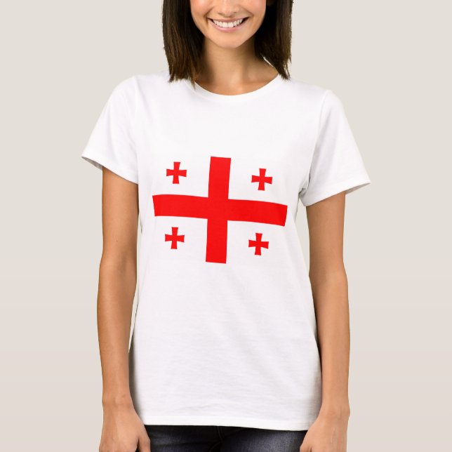 Women T Shirt with Flag of Georgia (Front)