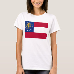Women T Shirt with Flag of Georgia State