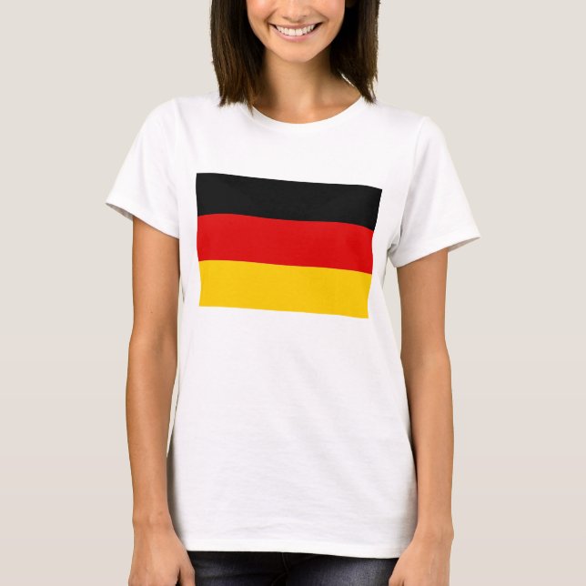 Women T Shirt with Flag of Germany (Front)