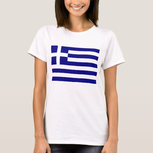 Women T Shirt with Flag of Greece