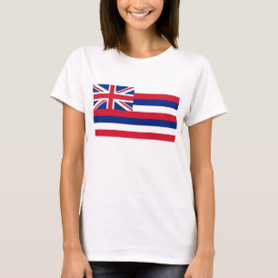 Women T Shirt with Flag of Hawaii State