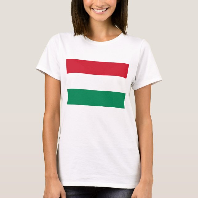 Women T Shirt with Flag of Hungary (Front)