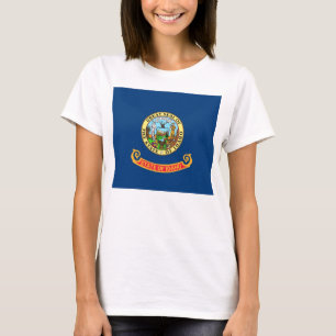 Women T Shirt with Flag of Idaho State