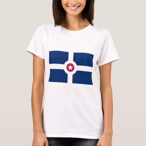 Women T Shirt with Flag of Indianapolis USA