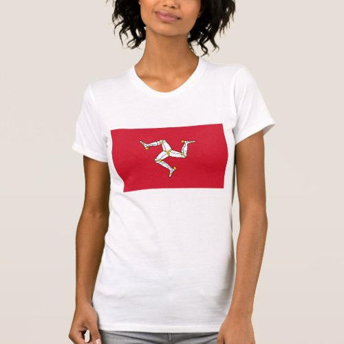 Women T Shirt with Flag of Isle of Man