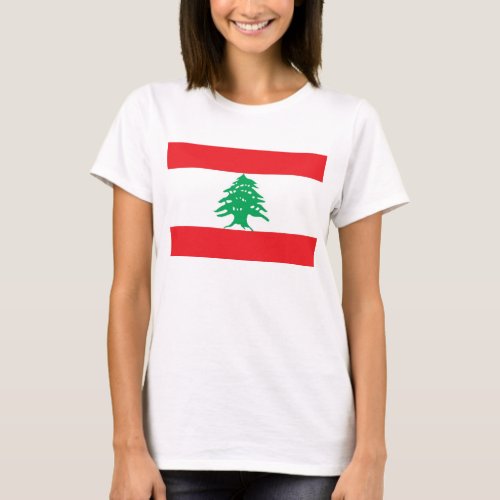 Women T Shirt with Flag of Lebanon