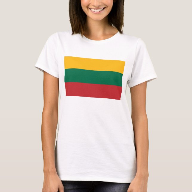 Women T Shirt with Flag of Lithuania (Front)